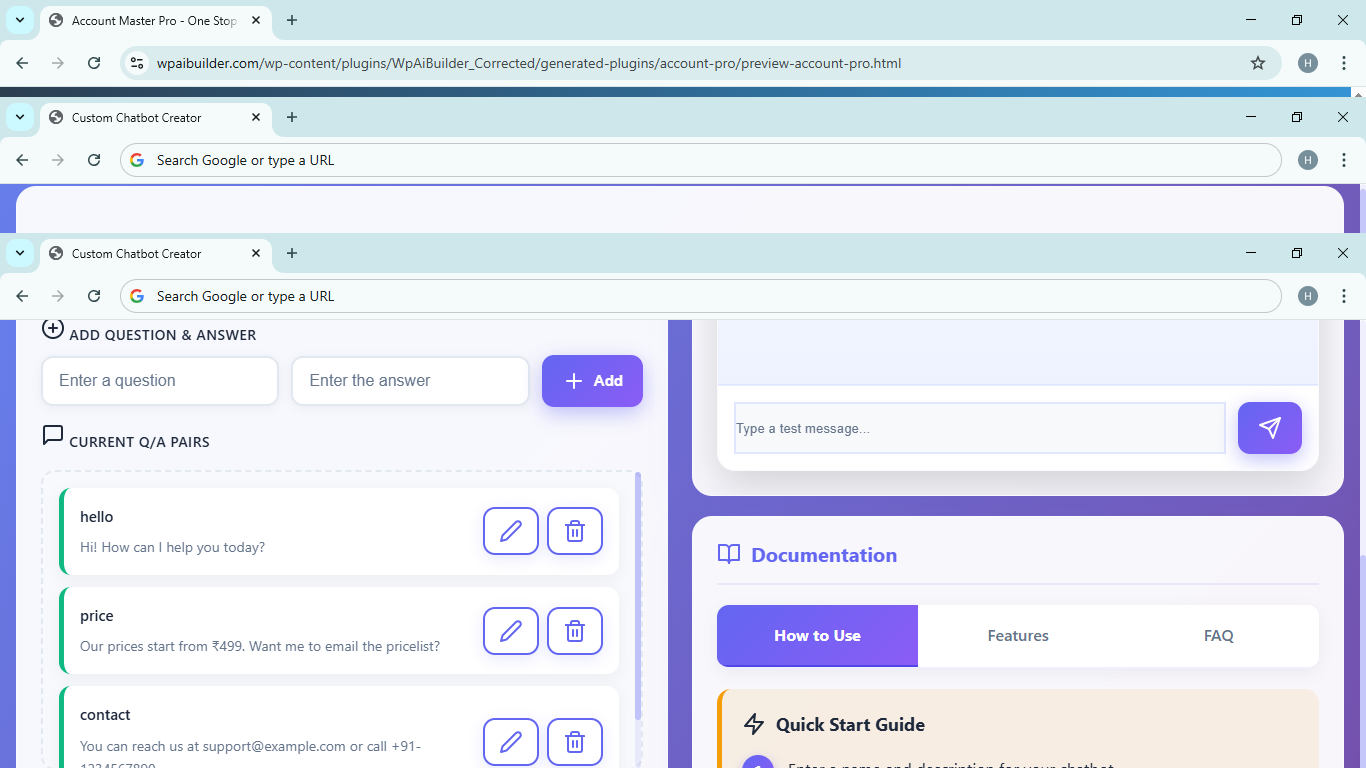 Custom Chatbot Creator 
