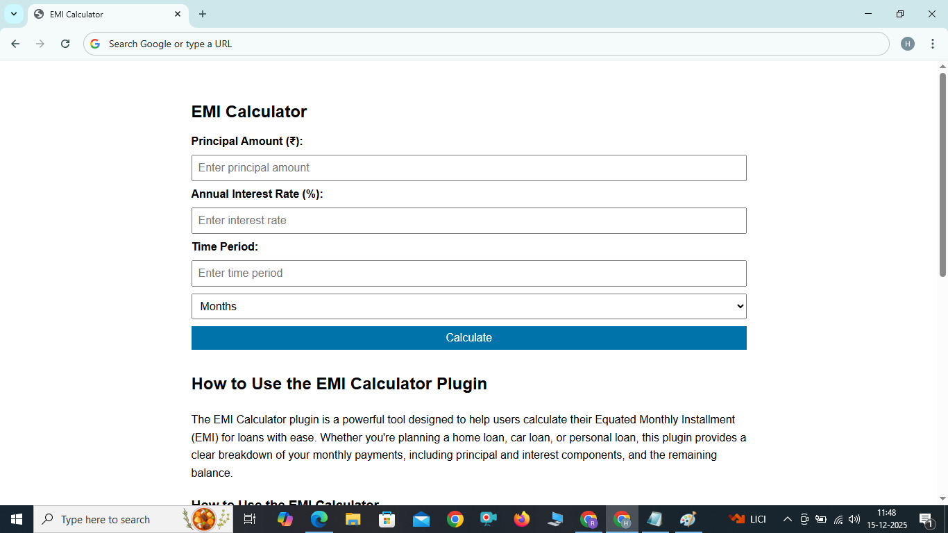 EMI Calculator 