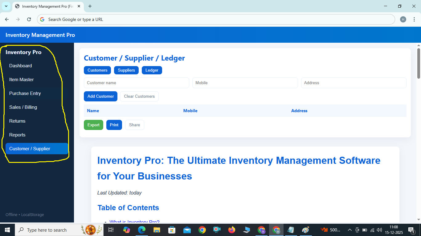 Inventory Managment and Billing softwre 