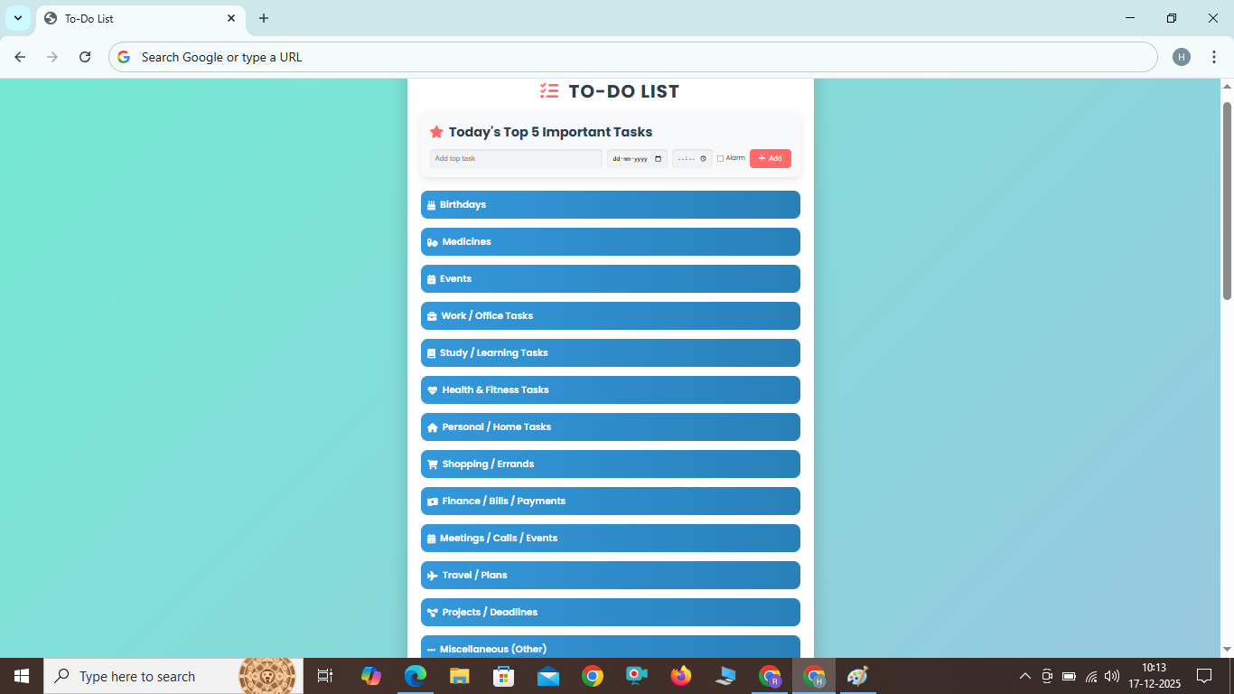 To Do List with alarm , To Do List 