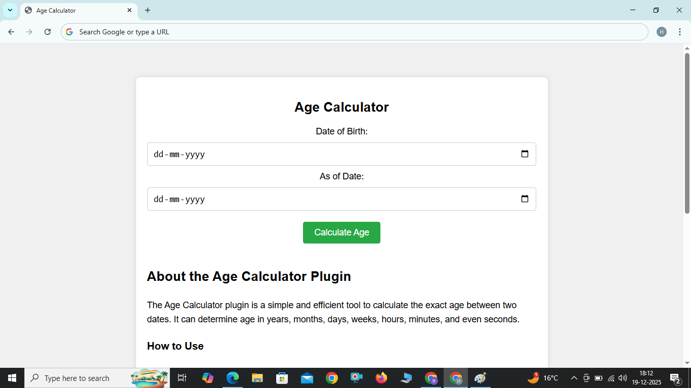 AGE Calculators