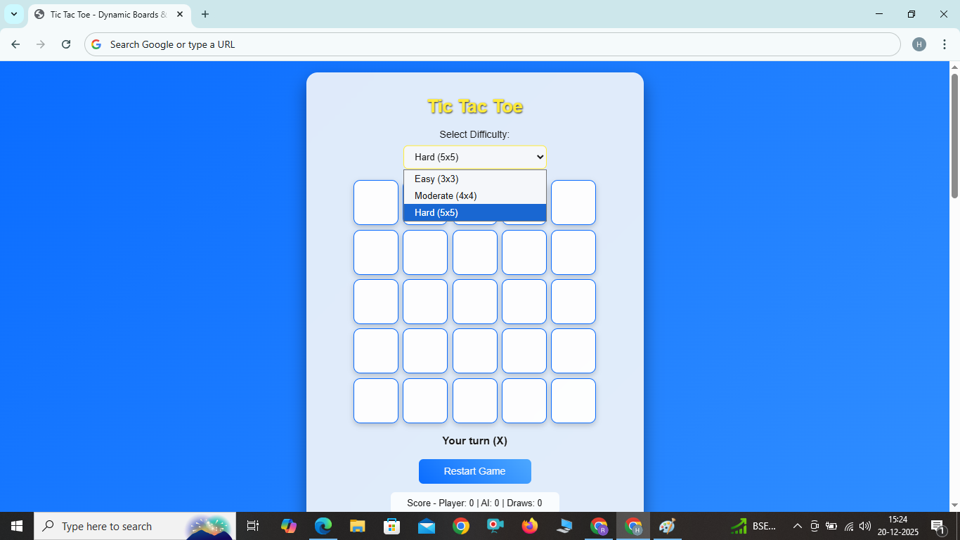 Tic Tac Toe Game , 