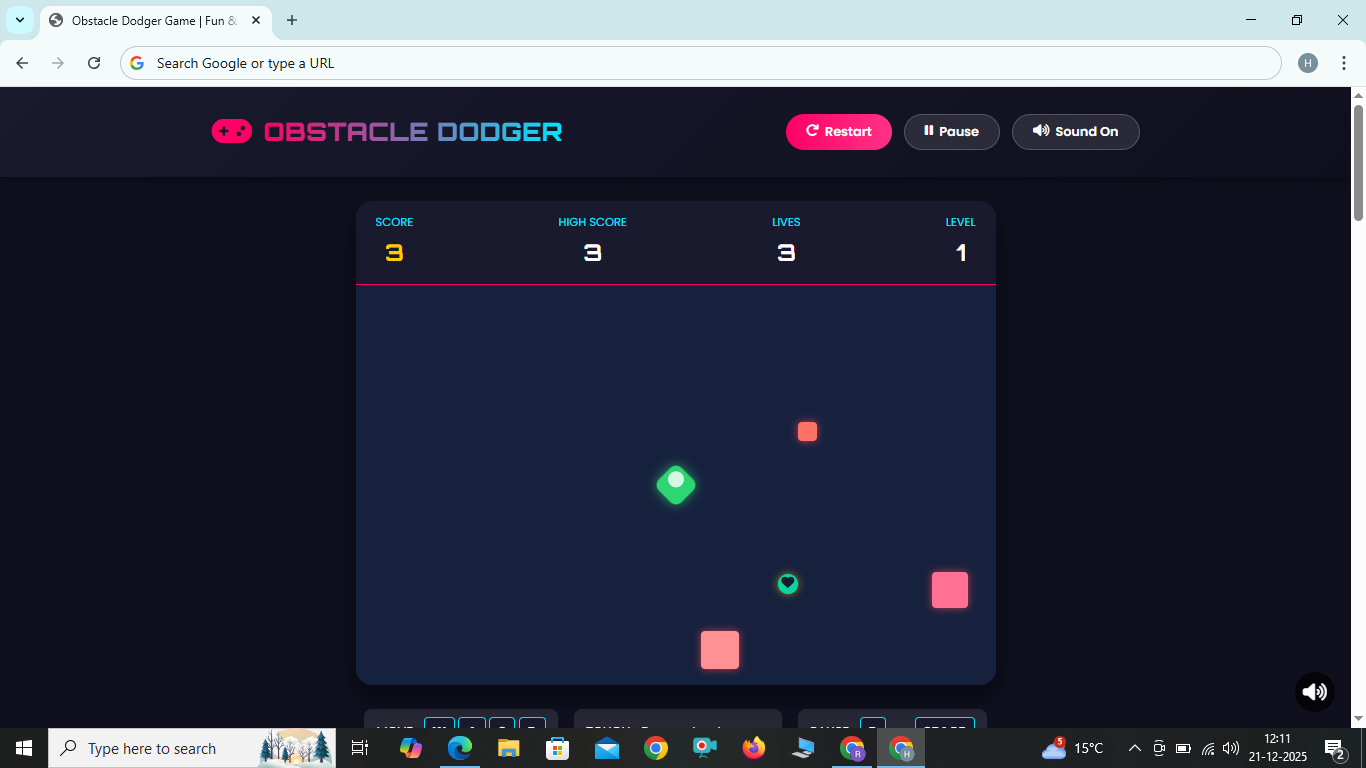 OBSTACLE DODGER Game 