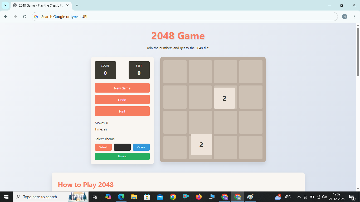 2048 Puzzle  Game SOftware 