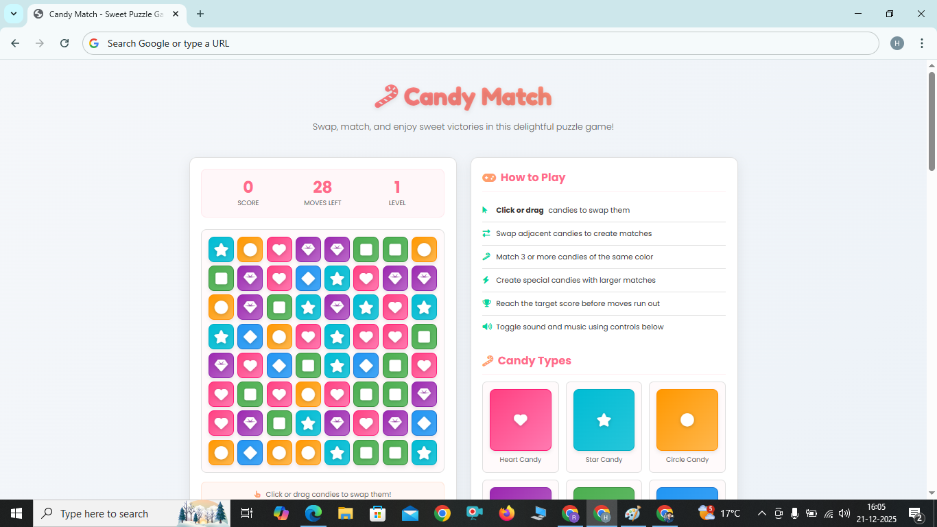 Candy Match Game Software 