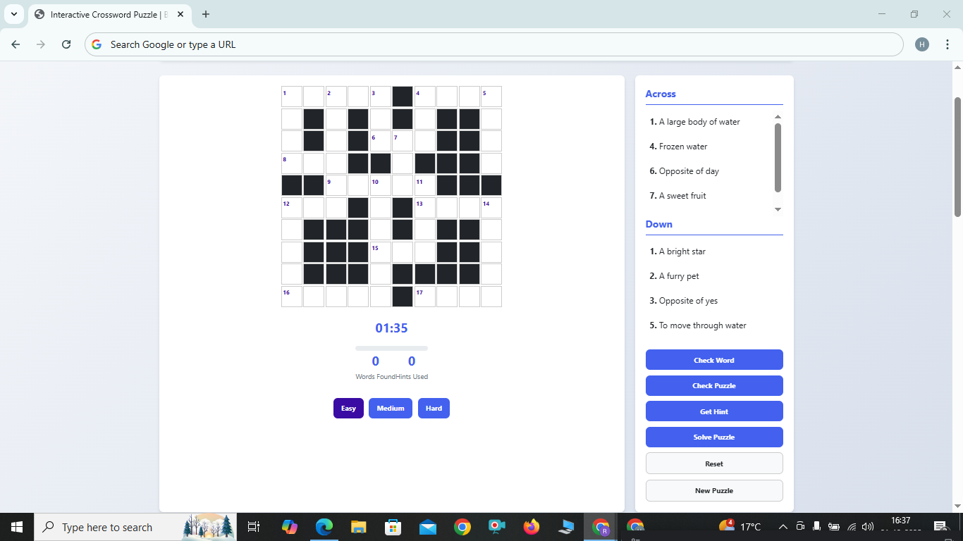 Crossword Puzzle Game 