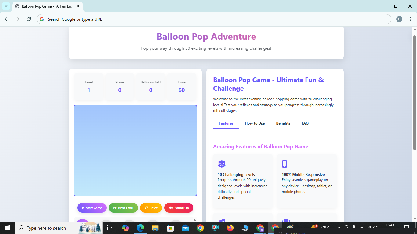 BALLOON POP GAME 