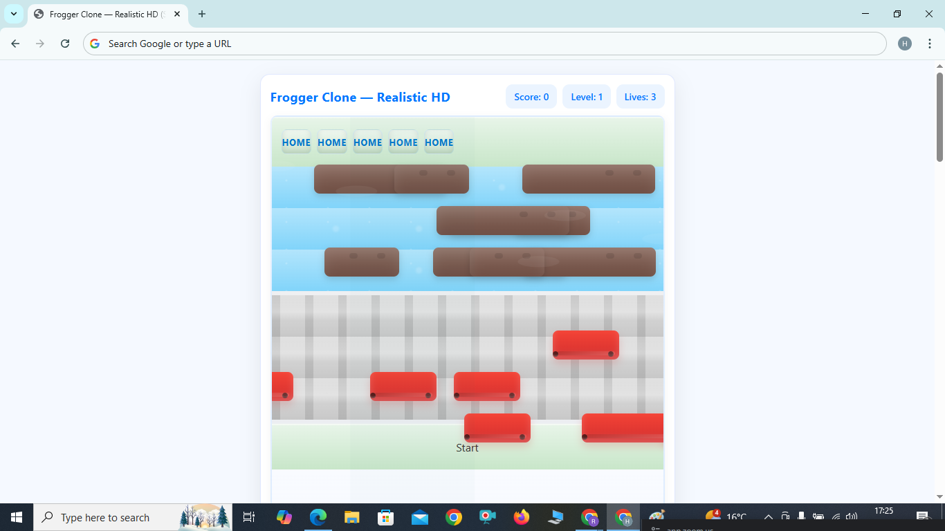 Frogger Clone Game — Realistic HD 