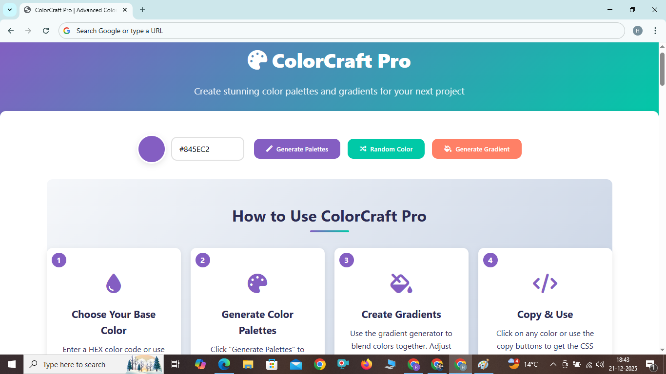 Color craft , Color generator , color picker software 