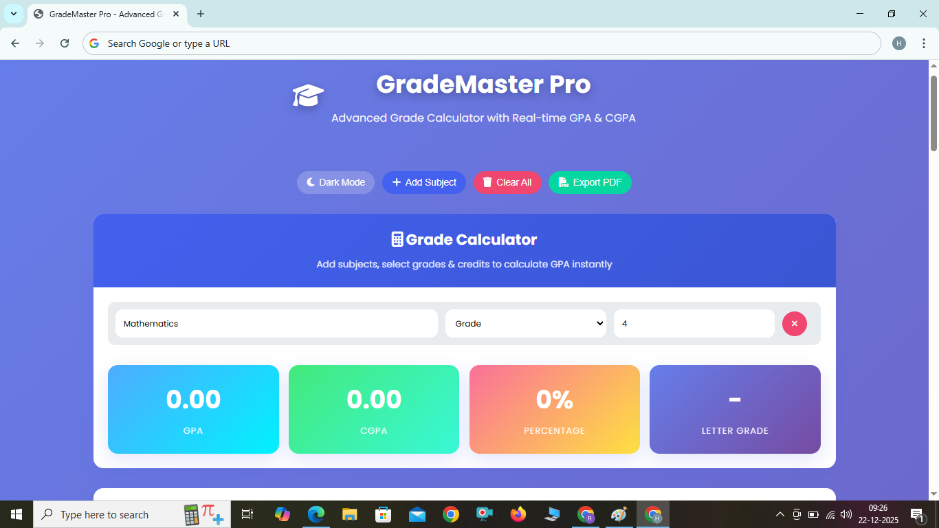 GRADE CALCULATOR 