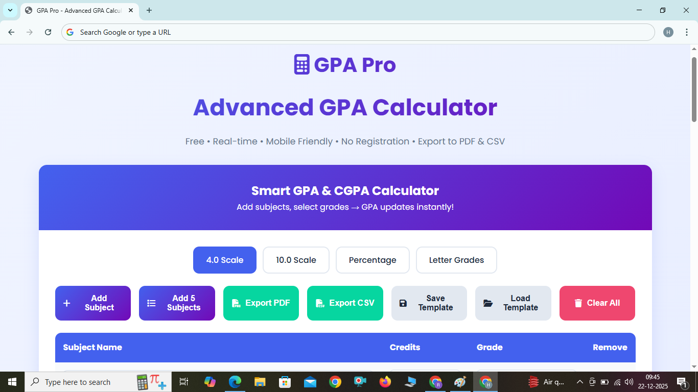 GPA CALCULATOR