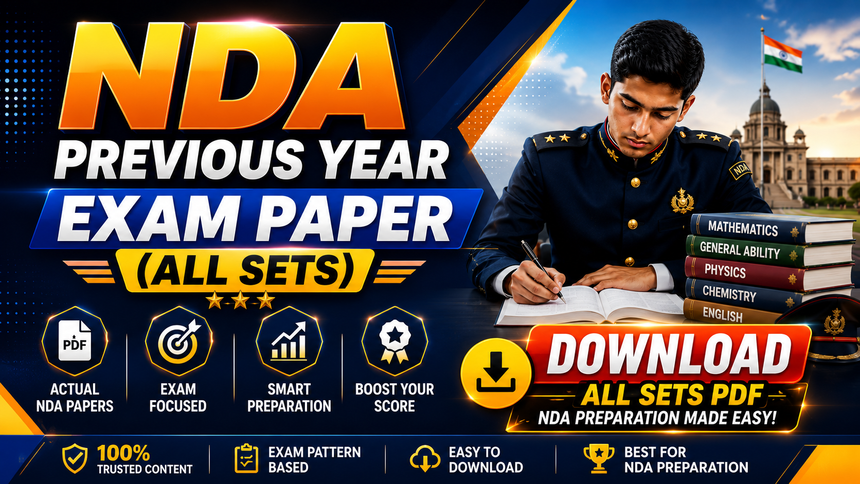 NDA Previous Year Exam Papers PDF Download -NDA All Subject previous Year Exam paper PDF Download
