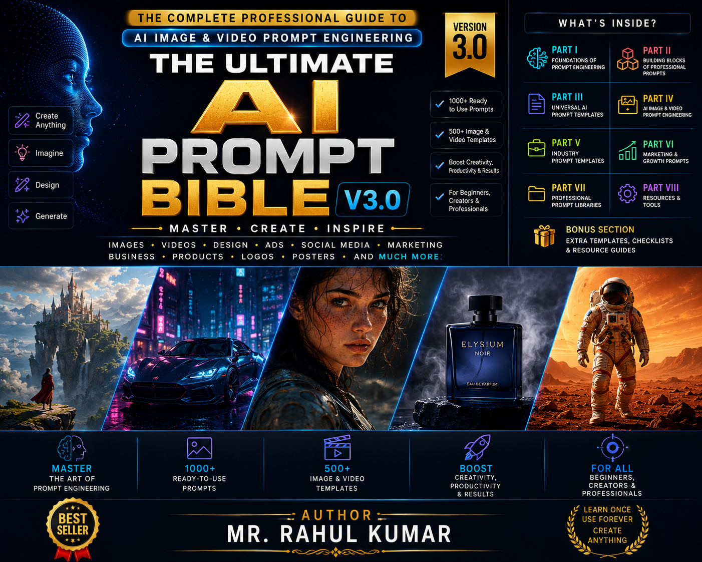 The Ultimate AI Prompt Bible V3.0 | 1000+ image and Video & AI Prompts | Prompt Engineering PDF Guide